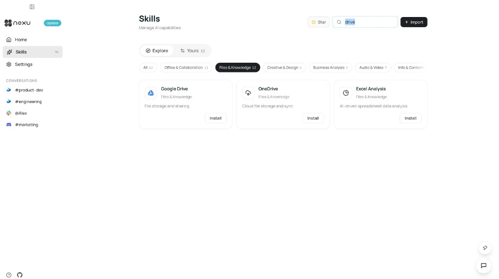 Search and install a skill