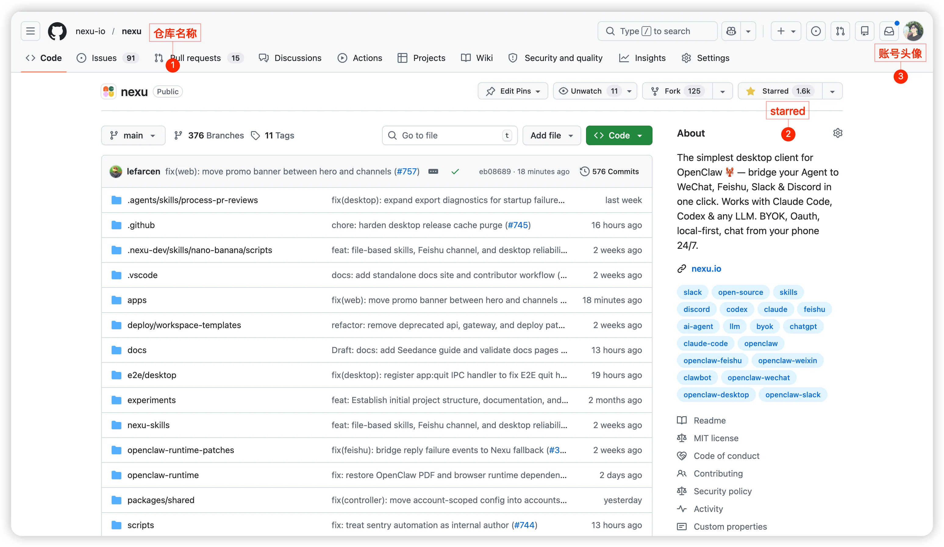 Example of a GitHub Star screenshot that meets review requirements
